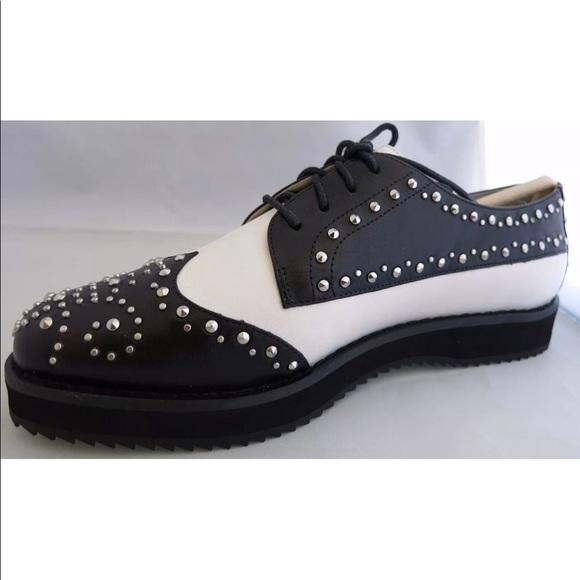 MICHAEL KORS Black White Leather SOFIE Stud Heel - Picture 2 of 4